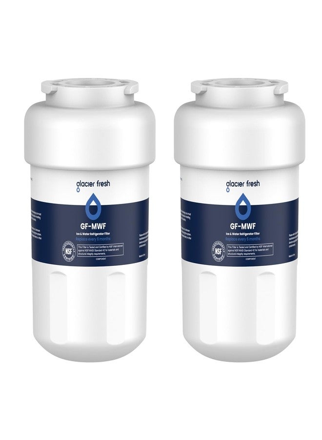 GLACIER FRESH خراطيش فلتر المياه GLACIER FRESH GE MWF معتمدة من NSF 42، متوافقة مع GE MWF SmartWater، MWFA، MWFP، GWF، GWFA، Kenmore 9991، 46-9991، HDX FMG-1، WFC1201 إلخ (عبوة من قطعتين) - Image 1