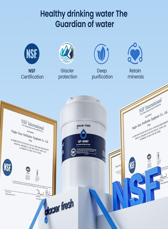 GLACIER FRESH خراطيش فلتر المياه GLACIER FRESH GE MWF معتمدة من NSF 42، متوافقة مع GE MWF SmartWater، MWFA، MWFP، GWF، GWFA، Kenmore 9991، 46-9991، HDX FMG-1، WFC1201 إلخ (عبوة من قطعتين) - Image 5