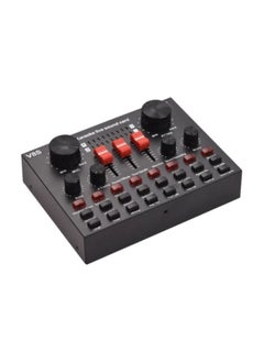 V8S External Live Sound Card Live Broadcasting Karaoke Singing Music Recording Bluetooth Connection for Smartphone Laptop and Computers