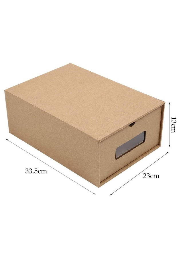 DUNISO 12 Pack Shoe Box, Heavy Duty Stackable Drawer Type Shoes Storage Organizer, with Viewable Window Corrugated Carton, Environmentally Friendly, Durable,Waterproof ,Dustproof,Used for storing Shoes, Socks, Underwear, Books, Toys, 35*23*13.5cm - Image 2