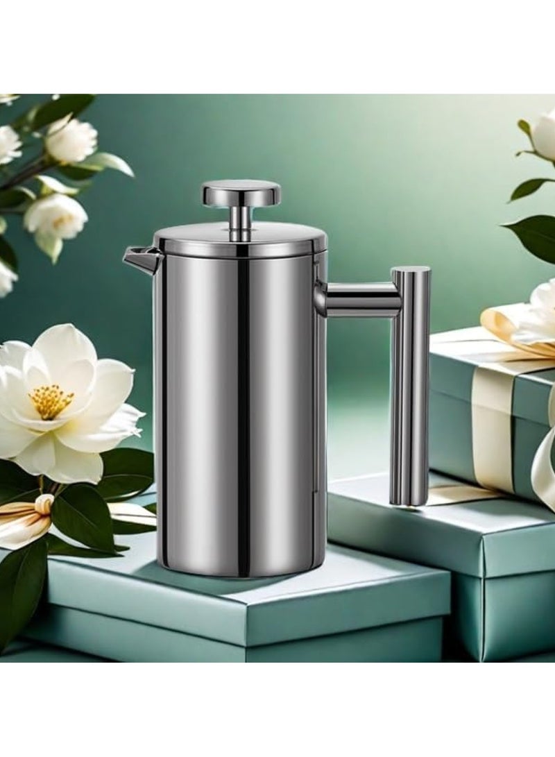 هويتك ماكينة صنع القهوة والشاي الفرنسية المصنوعة من الفولاذ المقاوم للصدأ بسعة 1000 مل وطبقتين - Image 2