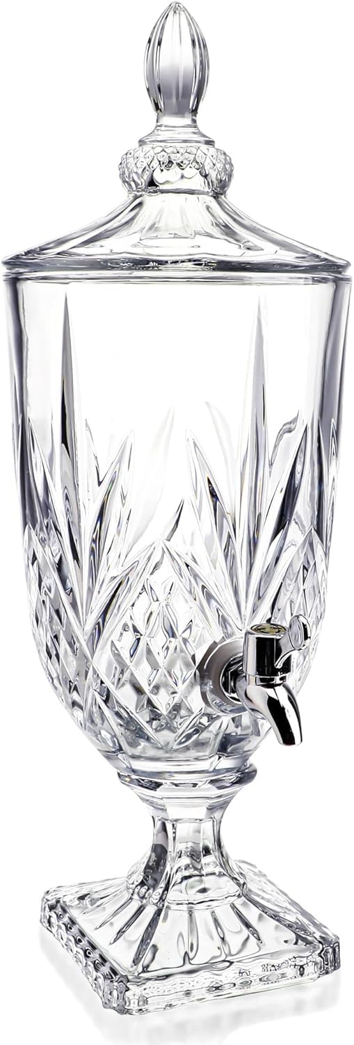 SODUKU 3 Litre Barrel Glass Juice Dispenser with Tap, Bamboo Lid & Stand – Mason Jar Beverage Dispenser for Water, Juice, Beer, Infused Drinks – Countertop Party Drink Server (3 LTR Barrel Dispenser) - Image 3
