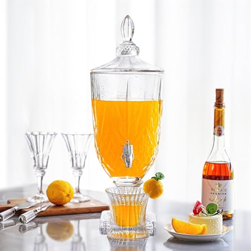 SODUKU 3 Litre Barrel Glass Juice Dispenser with Tap, Bamboo Lid & Stand – Mason Jar Beverage Dispenser for Water, Juice, Beer, Infused Drinks – Countertop Party Drink Server (3 LTR Barrel Dispenser) - Image 2