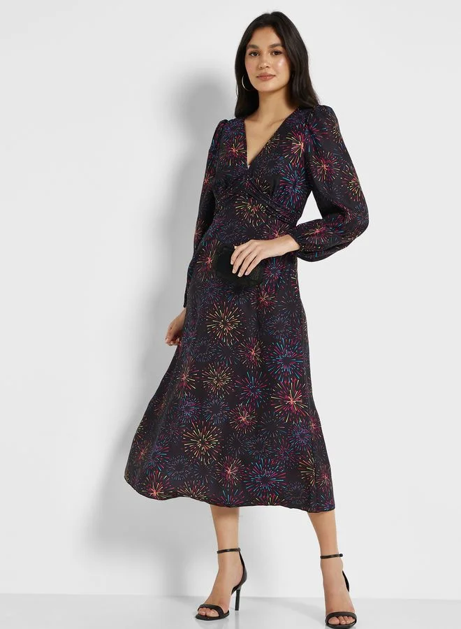 Little Mistress V-Neck Detail Dress