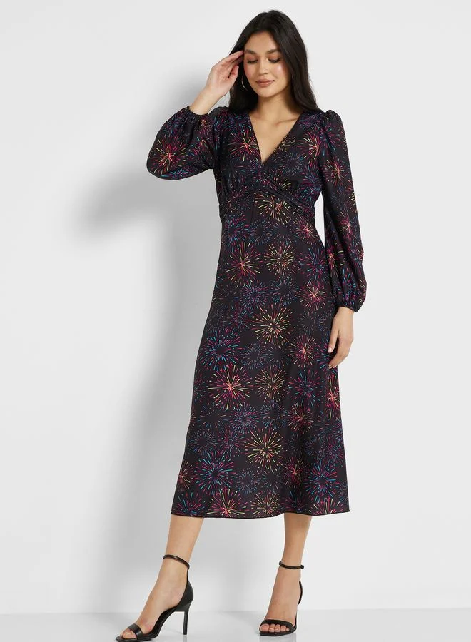 Little Mistress V-Neck Detail Dress