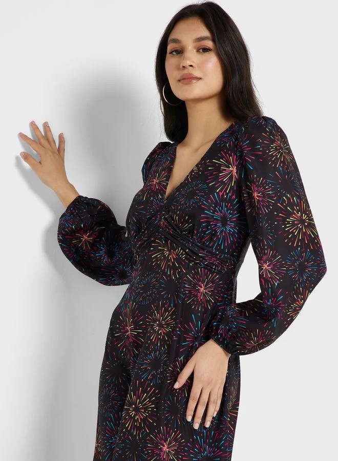 Little Mistress V-Neck Detail Dress