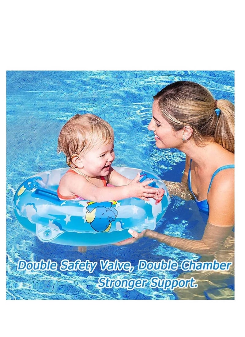 Y&D SYOSI Baby Swimming Float Inflatable Floatie Raft with Handle Safety Seat Children Waist Ring Kids Water Bathtub Beach Party Toys Toddler Swim for 3-36 Months  - Image 2