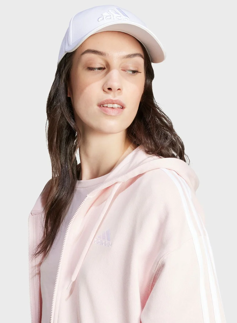 Adidas 3 Stripe French Terry Oversized Hoodie