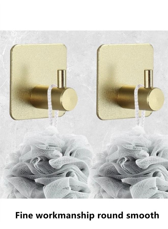 Kutis 4-Piece Aluminum Alloy Bathroom Heavy Duty Wall Hooks Towel Hook Golden 4.5 x 4.5 cm - Image 3
