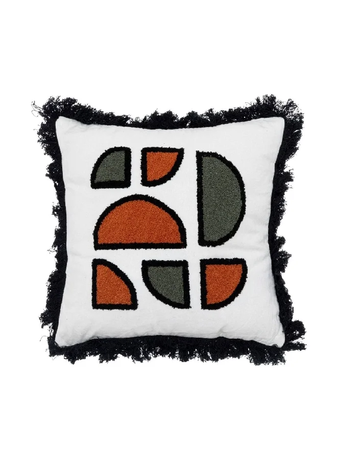 atmosphera Cotton Square Embroidered Decorative Cushion Multicolour 40 x 40 cm 196238