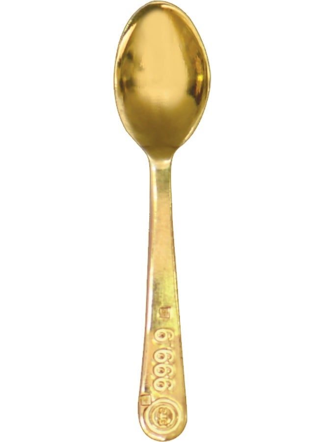 BTC 24K Pure Yellow Gold Spoon 10g – Baby Gift 999.9 Fine Gold - Image 1