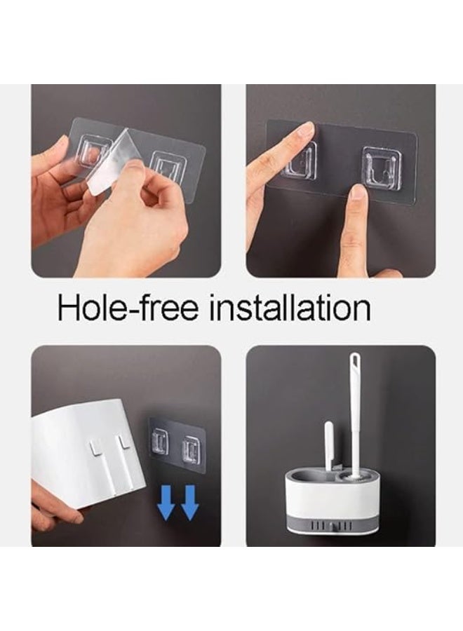 يوريفو فرشاة تنظيف المرحاض ثنائية الاستخدام، ناعمة، تُثبت على الحائط أو تُوضع على الأرض، بشعيرات سيليكون، مع حامل، لتنظيف عميق، قابلة لإعادة الاستخدام، مربعة الشكل - سهلة التنظيف - Image 3