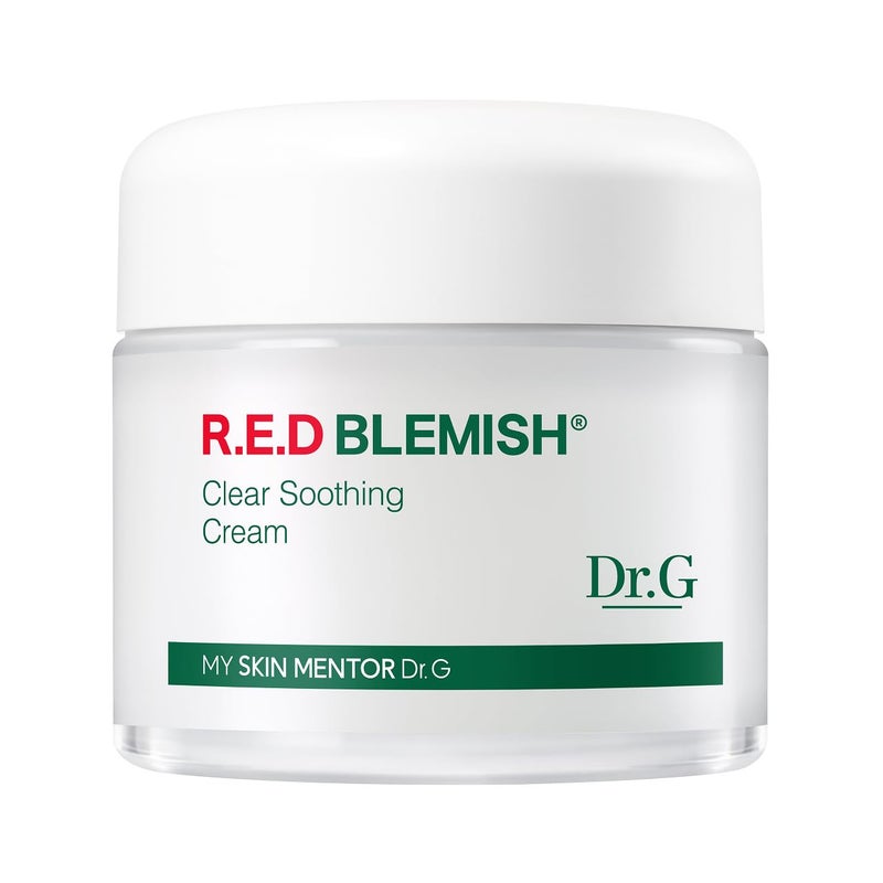 Dr. G R.E.D. Blemish Clear Soothing Cream - Calming Korean Moisturizer for Redness - Soothes Acne & Irritation - With Centella Asiatica - Long-Lasting Hydration - 2.36 fl oz - Image 1
