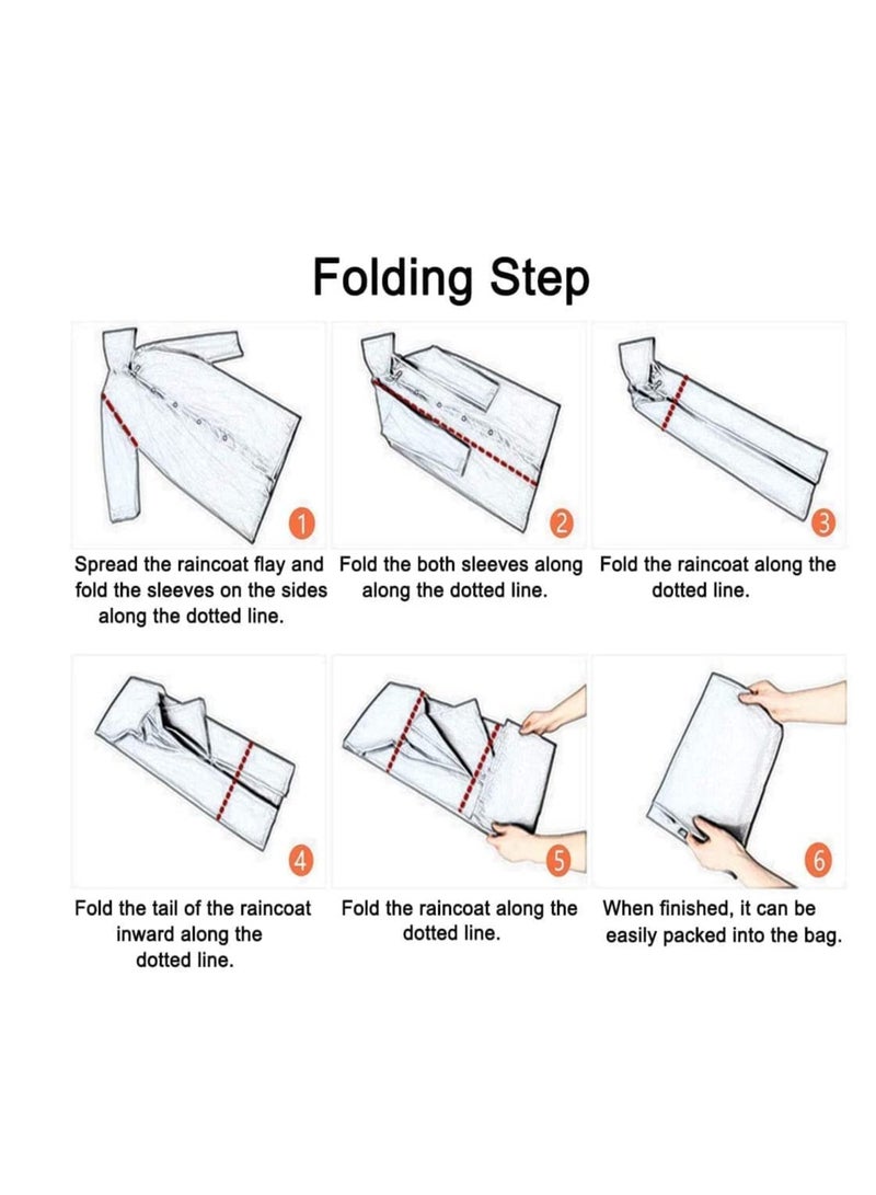 SYOSI Raincoat Rain Poncho for Adults, EVA Rain Poncho for Women and Men Reusable Raincoat Jacket Packable Raincoat for Family Fishing/Travel/Emergency/no PVC with Hood and Elastic Sleeveng - Image 5