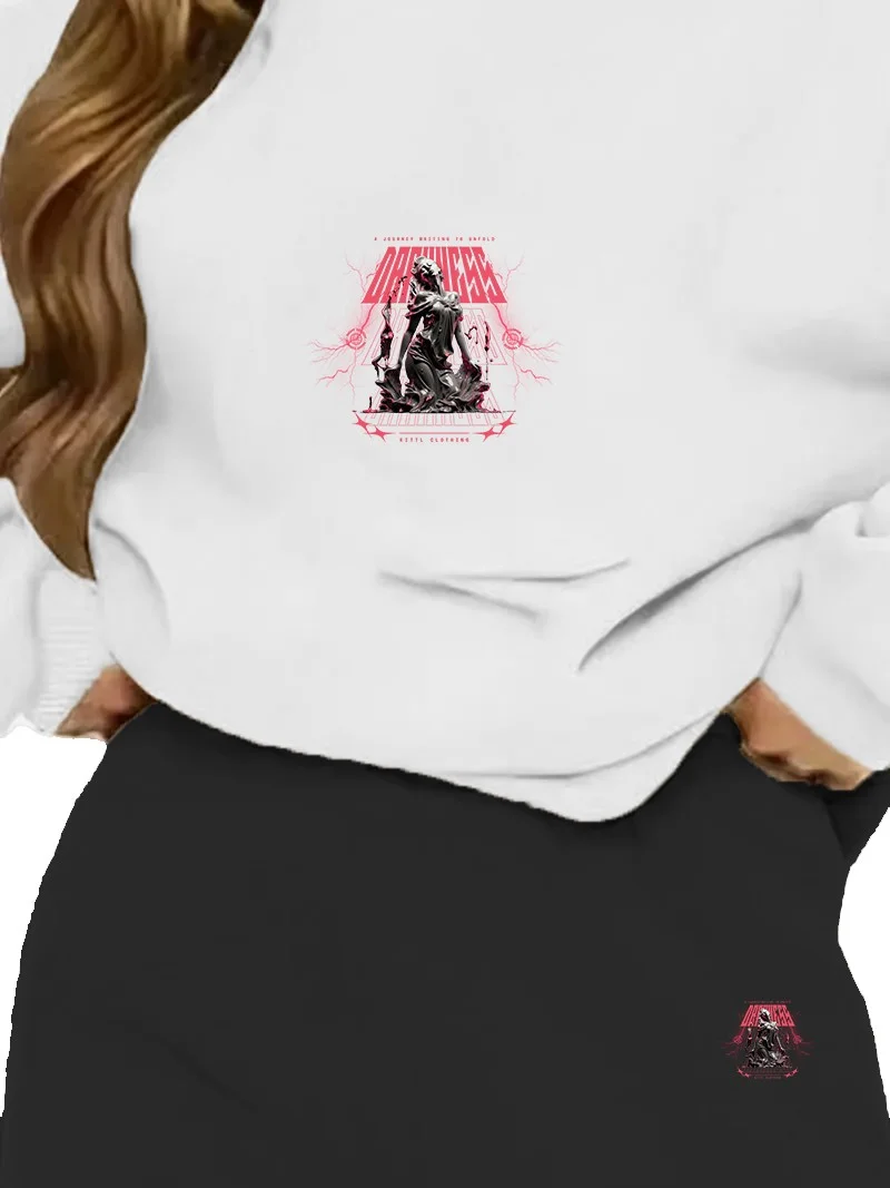 دوغ فش Tracksuit Oversize Darknessstreetwear Printed Tracksuit,lover,couple Combination White