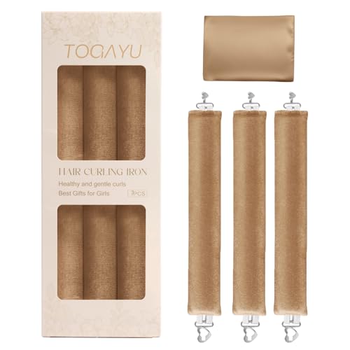 Togayu Heatless Curls Overnight Set Jumbo Overnight Hair Curlers to Sleep In Soft Velvet Hair Rollers for Women No Damage Curls Styling Tools 3pcs - Image 1