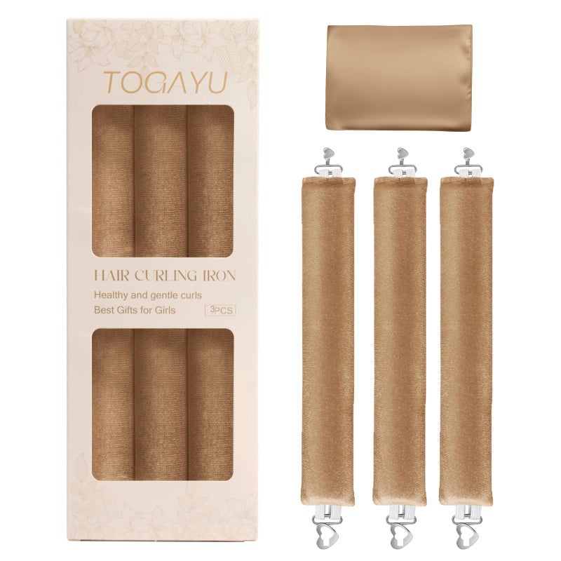 Togayu Heatless Curls Overnight Set Jumbo Overnight Hair Curlers to Sleep In Soft Velvet Hair Rollers for Women No Damage Curls Styling Tools 3pcs - Image 3