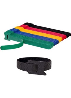 erorex Reusable Fastening Cable Ties With Hook And Loop 6 Inch Multi Purpose Cable Straps Wire Ties Cable Management Adjustable Cord Organizer Ties For Computer 5 Colors 50Pcs  - Image 1