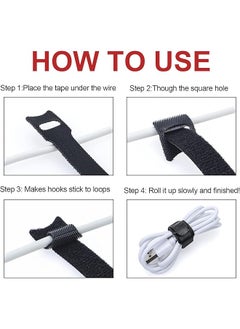 erorex Reusable Fastening Cable Ties With Hook And Loop 6 Inch Multi Purpose Cable Straps Wire Ties Cable Management Adjustable Cord Organizer Ties For Computer 5 Colors 50Pcs  - Image 5