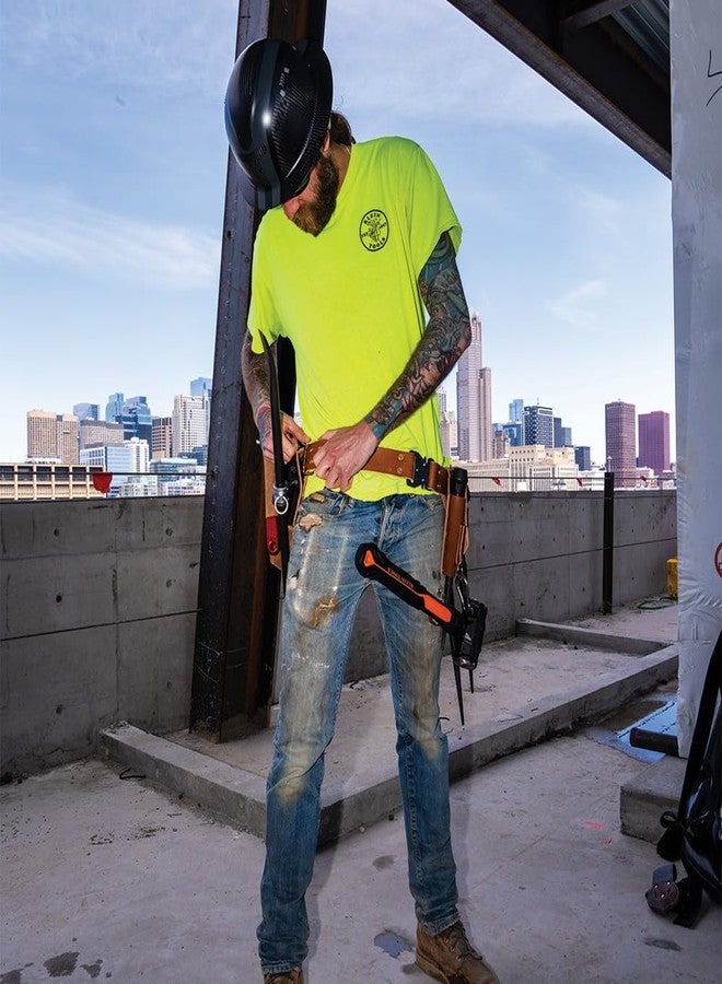 كلاين تولز حامل أدوات Klein Tools 5817، حامل متعدد الوظائف لمفتاح الربط والدبابيس، مصنوع من جلد بني محبب بالكامل، يناسب أحزمة يصل طولها إلى 3 بوصات - Image 4