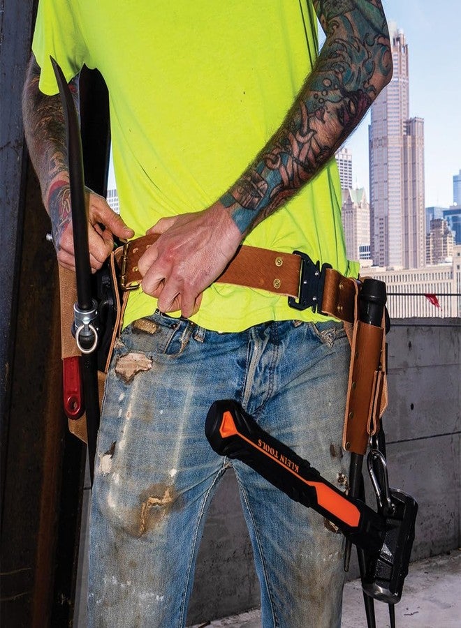 كلاين تولز حامل أدوات Klein Tools 5817، حامل متعدد الوظائف لمفتاح الربط والدبابيس، مصنوع من جلد بني محبب بالكامل، يناسب أحزمة يصل طولها إلى 3 بوصات - Image 3