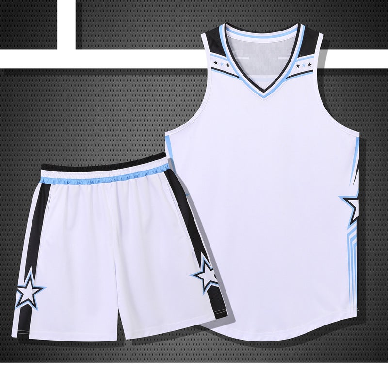 Factory American Middle School Basketball Jersey Training Suit Sports Adult Summer Quick Dry Children Basketball Suit Suit - Image 1