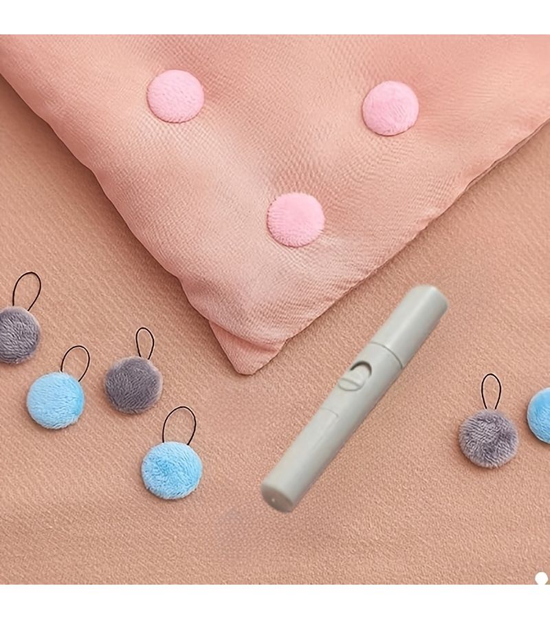 19 Piece Duvet Clips Set Includes 1 Pusher And 18 Buttons In Pink Blue Gray For Comforters Cushions And Sheets - Image 1