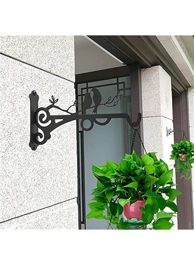 HOOKOR 2PCS Metal Plant Hanger Bracket, Decorative Plant Hangers Indoor Hanging Plant Bracket Metal Hanging Bracket Wall Mounted Lantern Hooks for Flower Basket Bird Feeder Wind Chime Lanterns - Image 2
