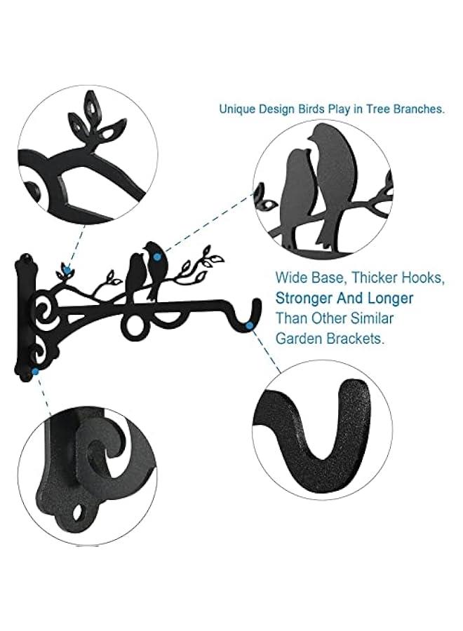 HOOKOR 2PCS Metal Plant Hanger Bracket, Decorative Plant Hangers Indoor Hanging Plant Bracket Metal Hanging Bracket Wall Mounted Lantern Hooks for Flower Basket Bird Feeder Wind Chime Lanterns - Image 3