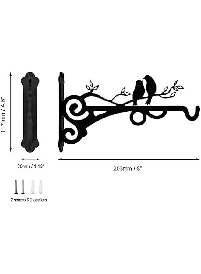 HOOKOR 2PCS Metal Plant Hanger Bracket, Decorative Plant Hangers Indoor Hanging Plant Bracket Metal Hanging Bracket Wall Mounted Lantern Hooks for Flower Basket Bird Feeder Wind Chime Lanterns - Image 4