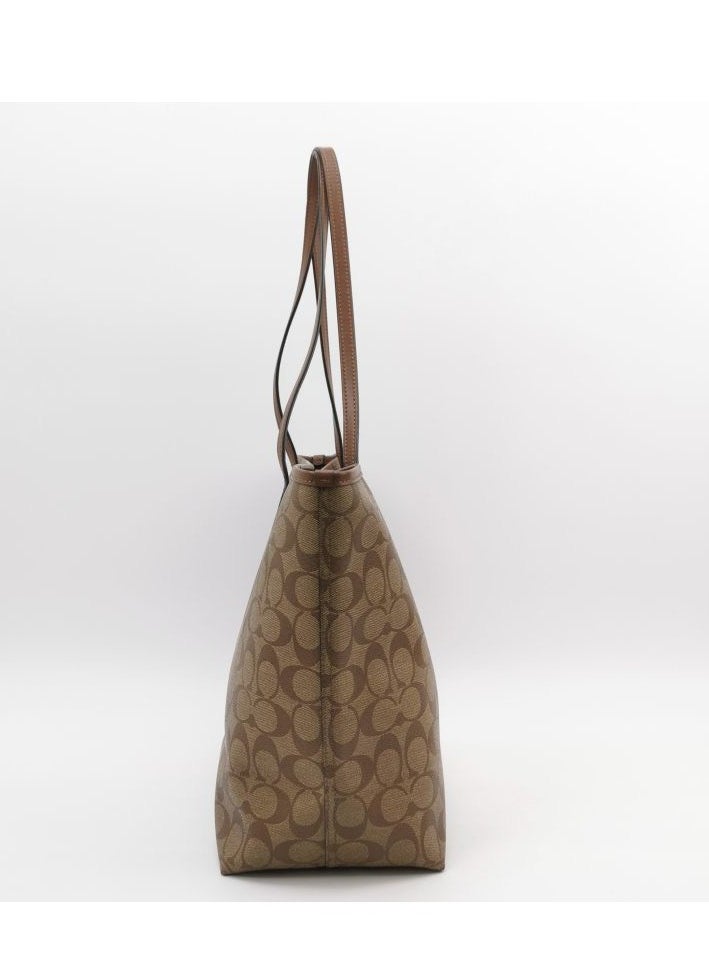 coachoutlet - Coach City Tote Large Leather Double C Flower Logo Tote Bag Shoulder Bag - Image 1