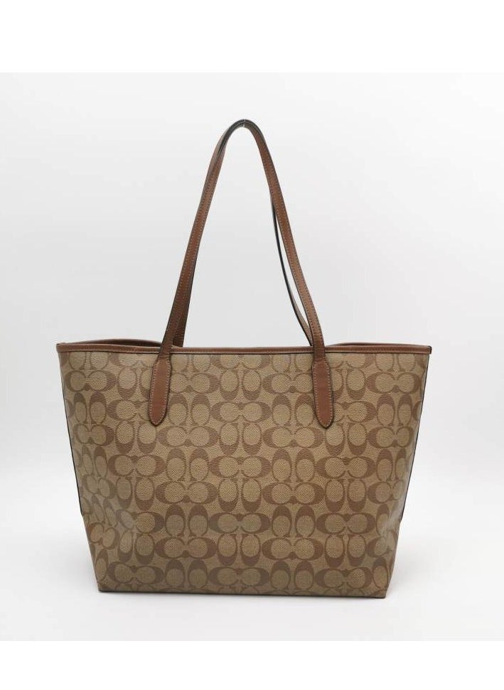 coachoutlet - Coach City Tote Large Leather Double C Flower Logo Tote Bag Shoulder Bag - Image 1