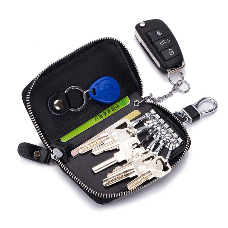 Funny Live Genuine Leather Key Holder Bag with 2 Card Slot & 6 Hooks & 1 Access Card, Key Case for Men & Women (Coffee) - Image 4