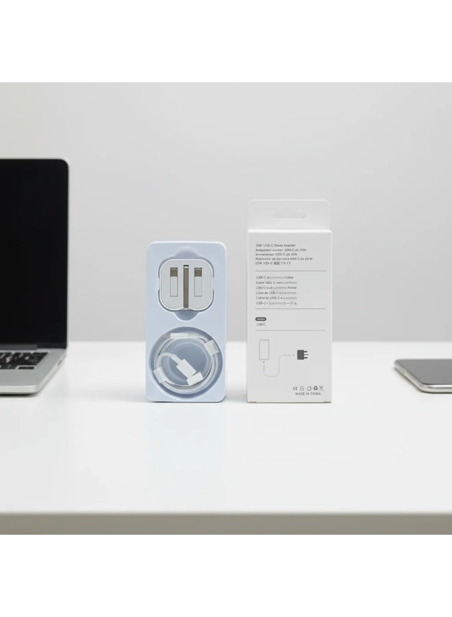 USB-C 20W Power Adapter with USB-C to USB-C Charging Cable for iPhone - Image 2