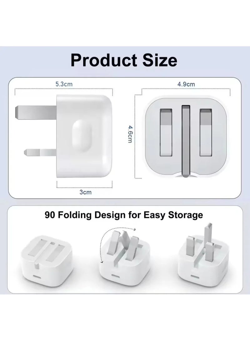 USB-C 20W Power Adapter with USB-C to USB-C Charging Cable for iPhone - Image 3