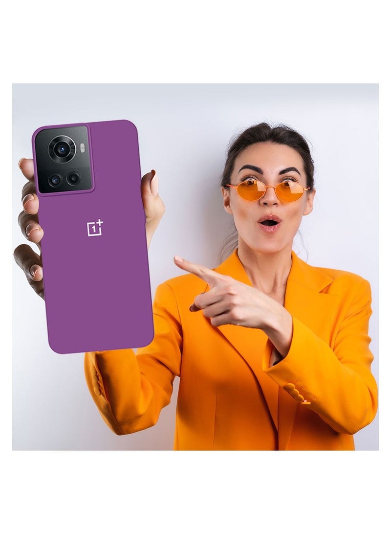 CATANES OnePlus Ace Silicone Case Slim Soft Liquid Gel Case Shockproof Back Cover Full Body Protection 6.7 inch Purple - Image 3