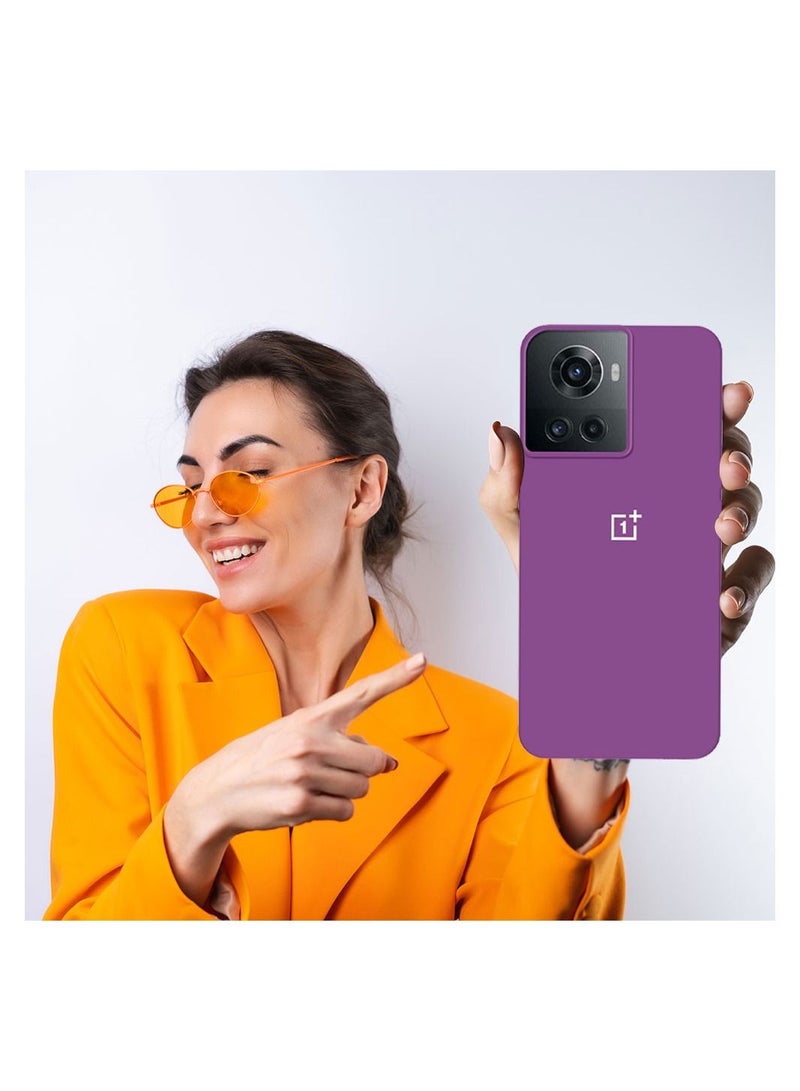 CATANES OnePlus Ace Silicone Case Slim Soft Liquid Gel Case Shockproof Back Cover Full Body Protection 6.7 inch Purple - Image 4