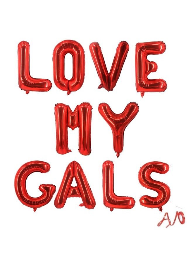 balhmones LOVE MY GALS Balloon Banner,Galentines Day Decorations, Valentines Day Banner (Red) - Image 1