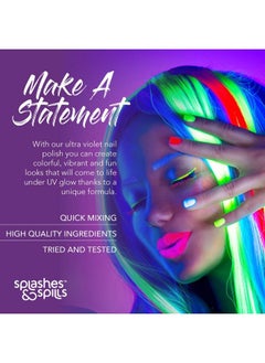 Splashes & Spills Uv Glow Blacklight Nail Polish 6 Color Variety Pack 13Ml Day Or Night Stage Clubbing Or Costume Makeup By Splashes & Spills  - Image 4