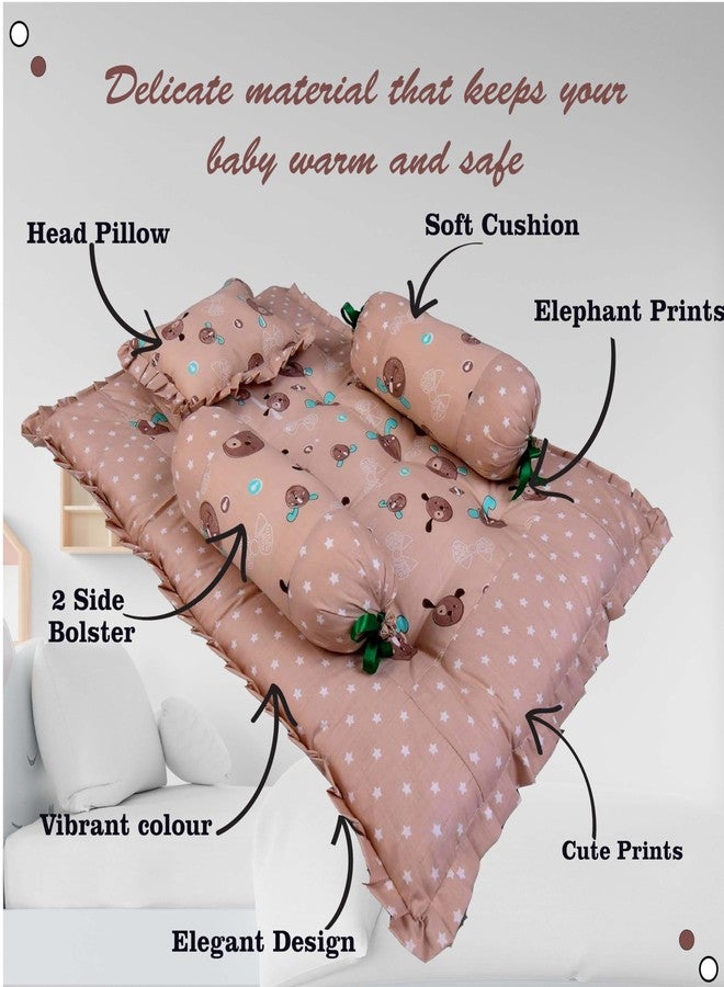 Kwitchy Baby Cotton Complete All in One Bedding Essentials (0-6 Months, Brown) (4PCS Set) - Image 5