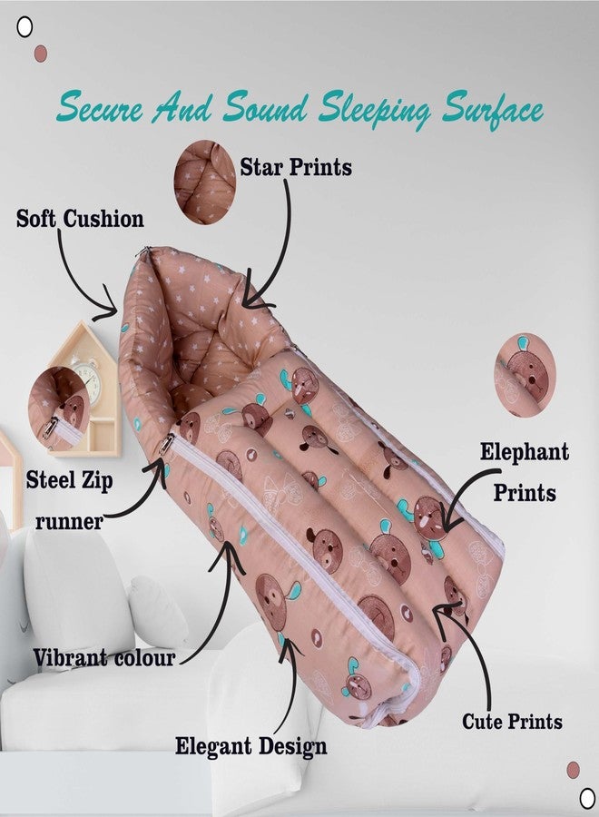 Kwitchy Baby Cotton Complete All in One Bedding Essentials (0-6 Months, Brown) (4PCS Set) - Image 4