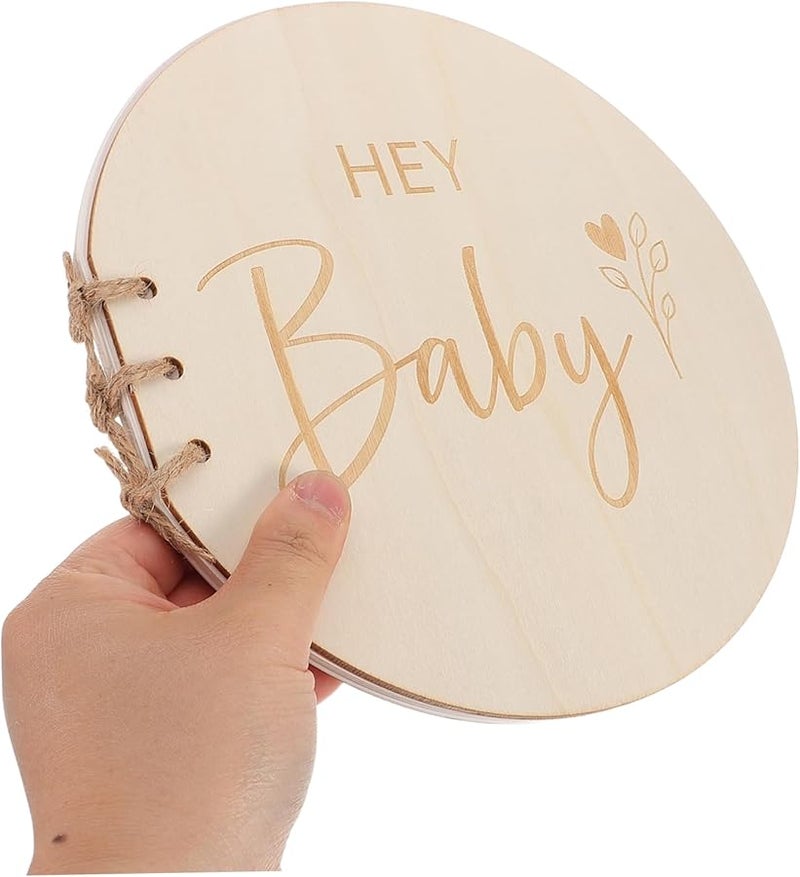 Wooden Guest Book for Showers Newborns Boys Girls Memory Album Keepsake Sign in Book - Image 5