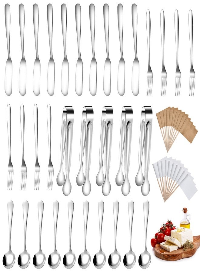 Elesunory 55 Pcs Cheese Butter Spreader Knives Set, Charcuterie Accessories, Stainless Steel Spreader Knives Charcuterie Boards Accessories, Charcuterie Utensils for Butter, Cheese, Jam - Image 1