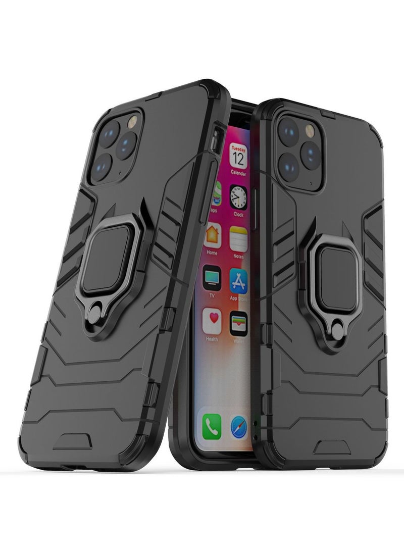 Youque Protective Phone Case Cover with Ring Stand for iPhone 11 Pro Max Black - Image 2