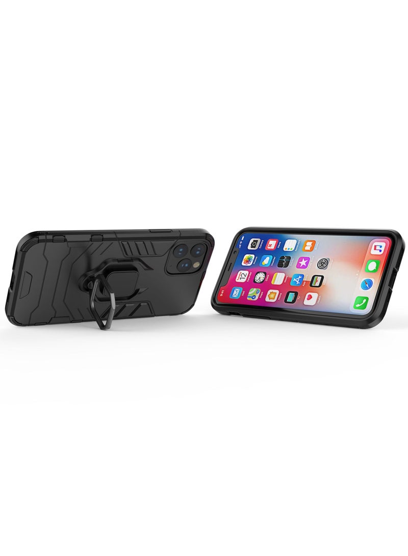 Youque Protective Phone Case Cover with Ring Stand for iPhone 11 Pro Max Black - Image 4