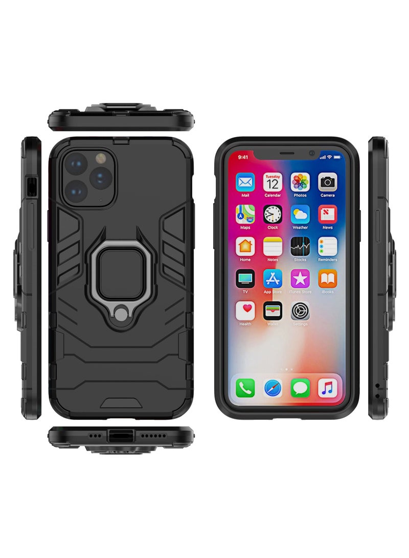 Youque Protective Phone Case Cover with Ring Stand for iPhone 11 Pro Max Black - Image 3