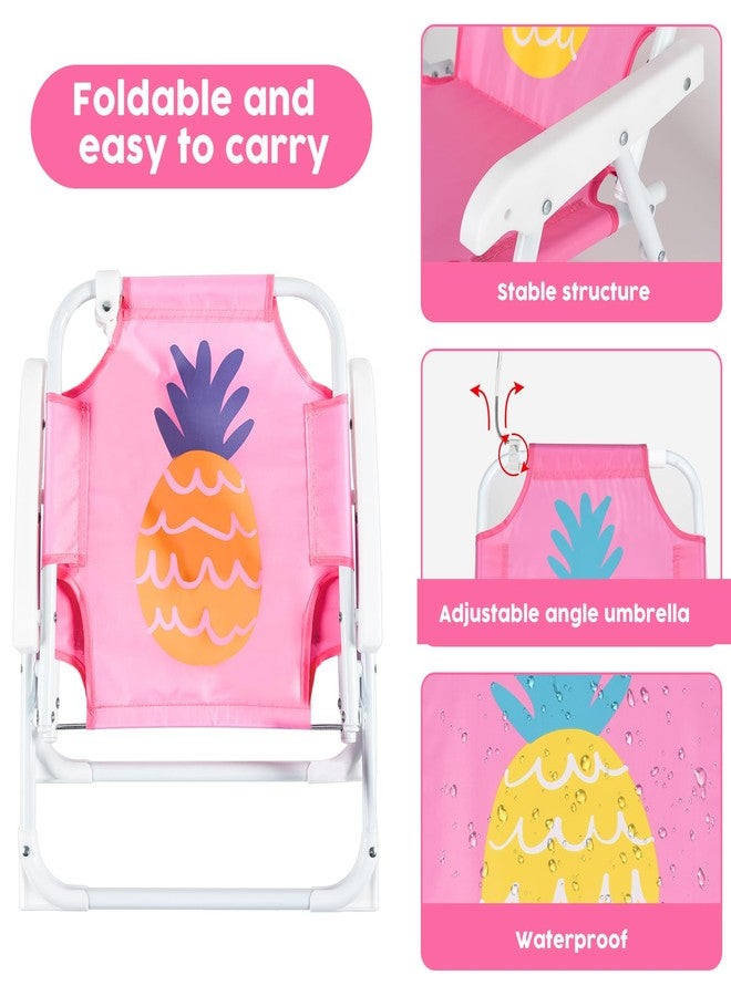 PLULON Kids Beach Chair with Umbrella - Folding Lawn & Camping Chair with Summer Shade - Children's Beach & Pool Chair for Travel & Outdoor (for 1-5 Years Old) - Image 3