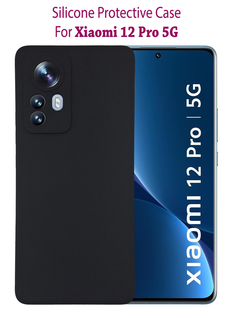 ولديك غطاء حماية خلفي من السيليكون لهاتف Xiaomi 12 Pro 5G - أسود - Image 1
