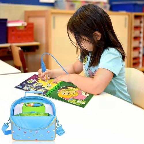 Tanmqin Portable Bag Compatible with Leapfrog LeapStart 3D Interactive Learning System for LeapFrog 2in1 LeapTop Touch for LeapFrog Scout and Violet 100 Words Book and Storage for 56 Books Case onlyBlue - Image 5