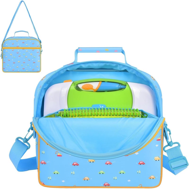 Tanmqin Portable Bag Compatible with Leapfrog LeapStart 3D Interactive Learning System for LeapFrog 2in1 LeapTop Touch for LeapFrog Scout and Violet 100 Words Book and Storage for 56 Books Case onlyBlue - Image 2